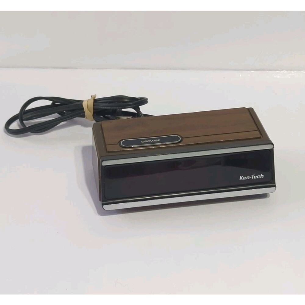 Ken-Tech Vintage Digital Alarm Clock Wood Grain Model T-2096A Tested Working